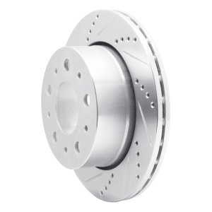 Ram Promaster 2500 Brake Rotor (1) - Rear Left - R1 Concepts - Drilled & Slotted - Silver - `14-`21